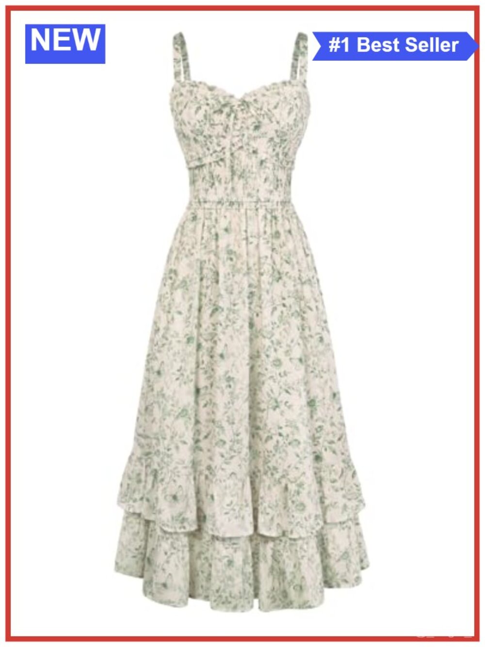 Women's Floral Smocked Sundress with Pockets Adjustable Straps Chiffon